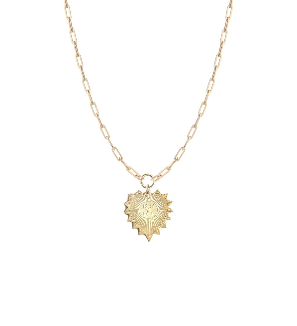 Vesta Initial Heart Medallion Necklace