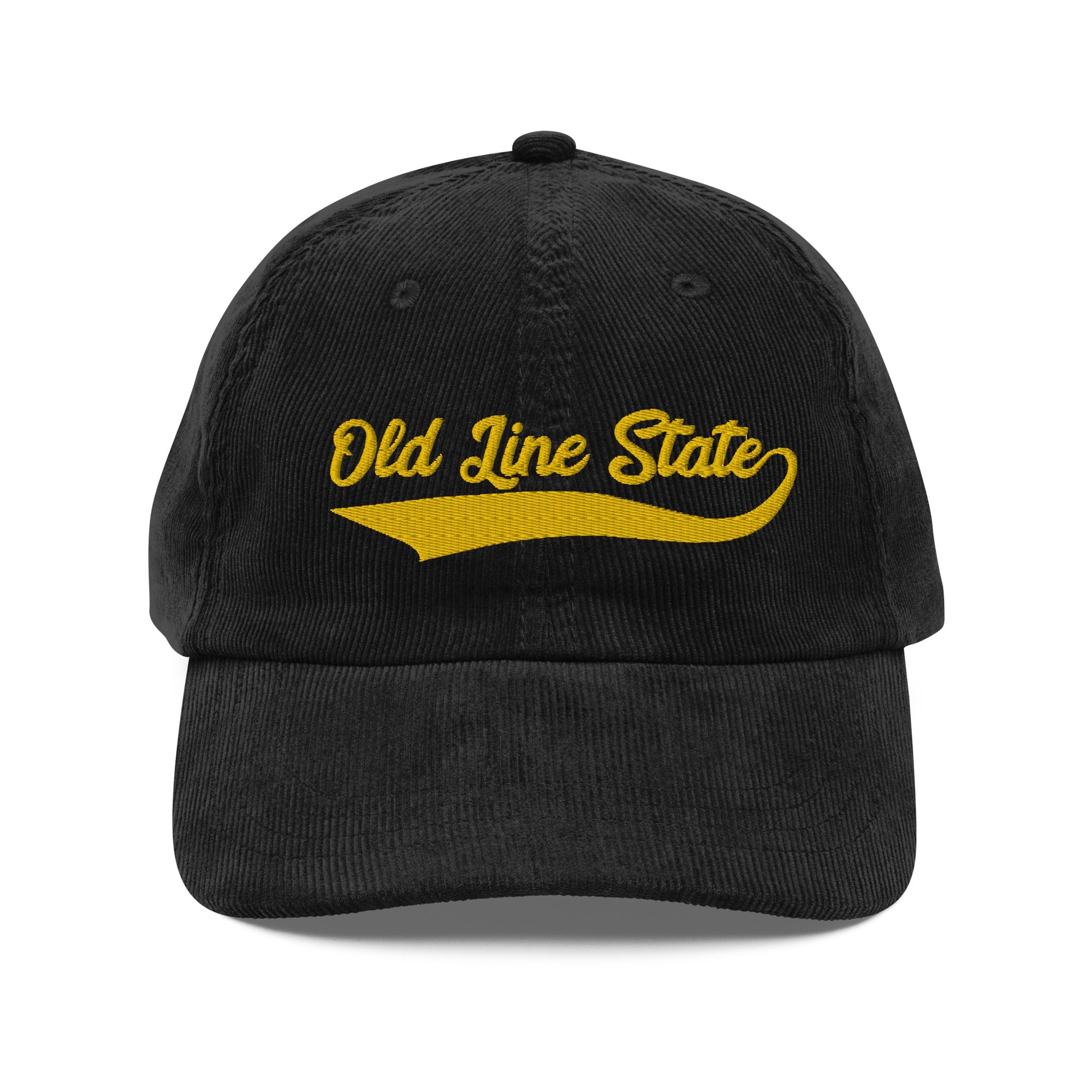 Old Line State - Black and Gold - Vintage Corduroy Cap